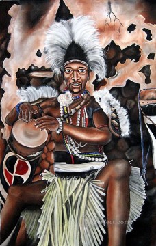 Jared Minjikenda Baterista de África Pinturas al óleo